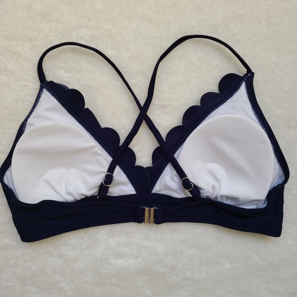 NWT Navy Striped Scalloped Cupshe Bikini - Picture 8 of 11